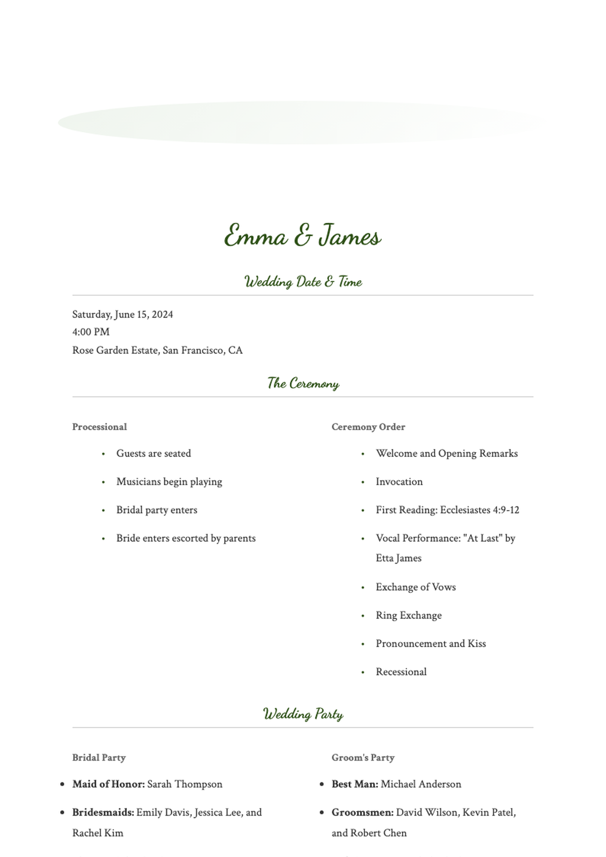 Elegant wedding ceremony program with floral watercolor design_variant_1